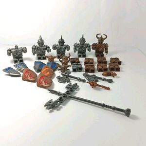 Mega Bloks Dragon Knights Lot Mini Figures Weapons Parts Krystal Wars Loose Play